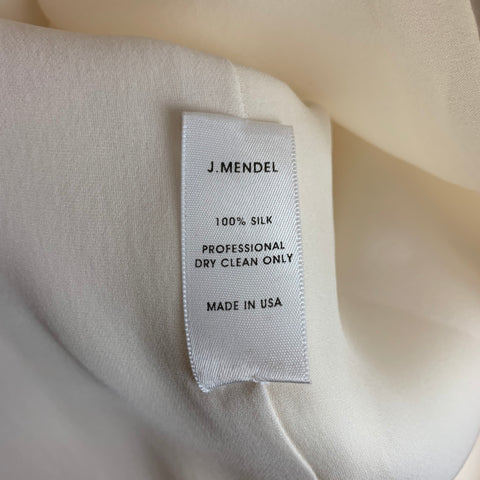 J.MENDEL Size 4 Cream Silk Sleeveless Cocktail Dress
