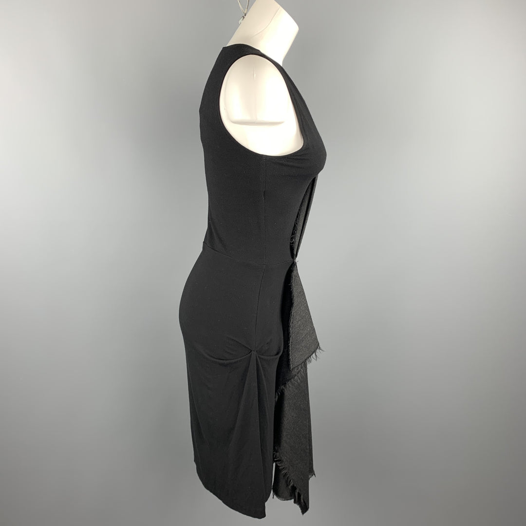 MCQ by ALEXANDER MCQUEEN Size S Black & Charcoal Viscose Blend Sleeveless Shift Dress