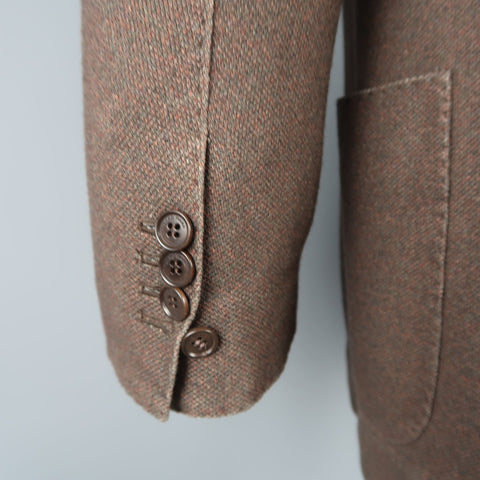 LORO PIANA 42 R Brown Heather Silk / Cashmere Notch Lapel Sport Coat