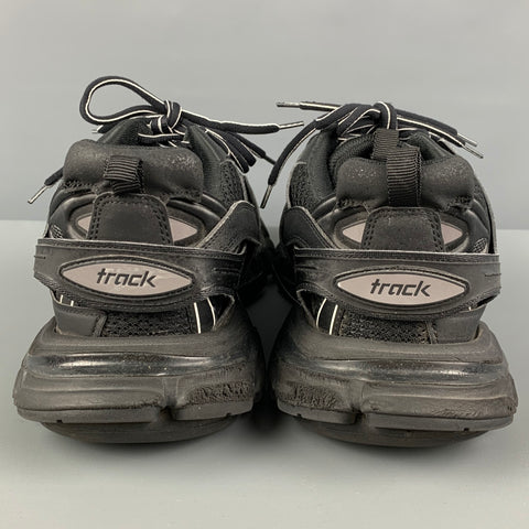 BALENCIAGA Size 10 Black Rubber Low Top Track Sneakers