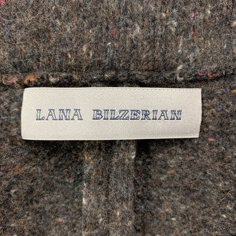 LANA BILZERIAN Size M Brown Heather Wool / Cashmere Coat