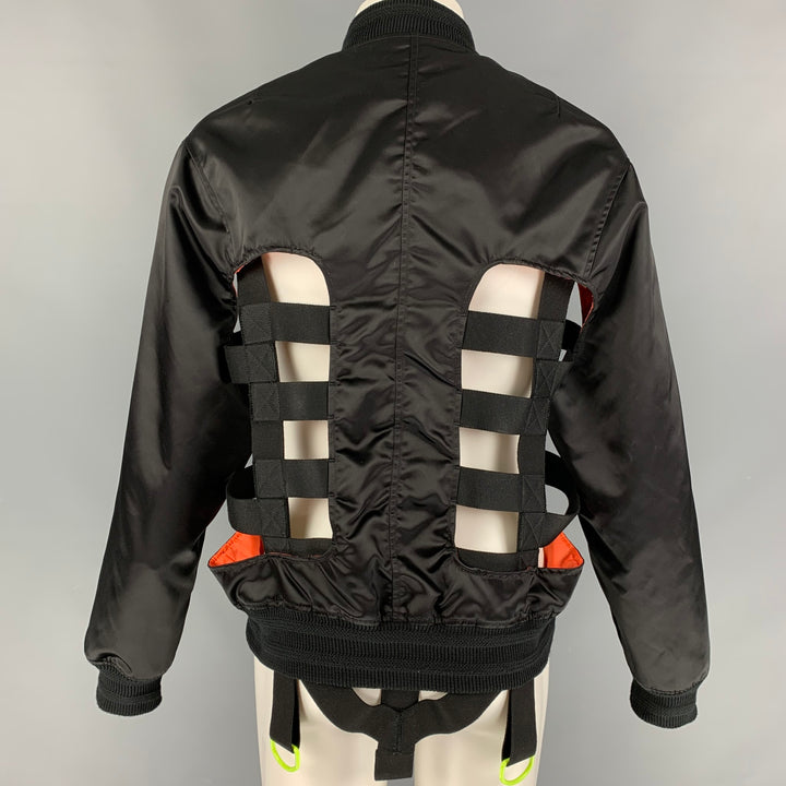 WALTER VAN BEIRENDONCK SS 19 Wild is The Wind Collection Size S Black Polyester Skeleton Bomber Jacket