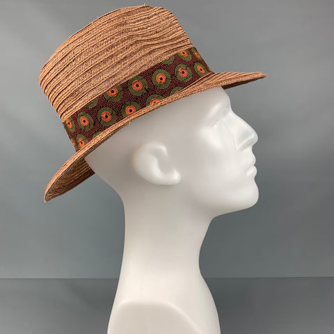 ALBERTUS SWANEPOEL Size M Brown Woven Fedora Hat