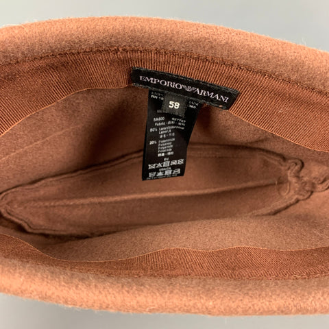 EMPORIO ARMANI Size One Size Brown Wool Blend Military Hat