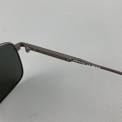 BOTTEGA VENETA Charcoal Metal Intrecciato Panel Sunglasses