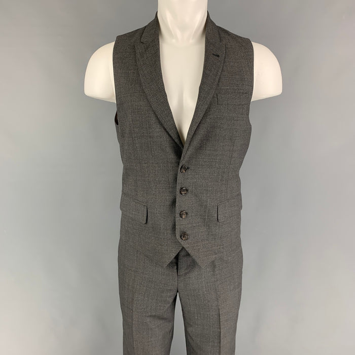 BRUNELLO CUCINELLI Size 38 Grey Wool Vest Suit