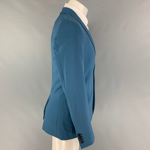 JOSEPH Size 38 Teal Polyester Blend Notch Lapel Sport Coat