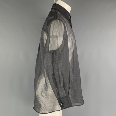 OUR LEGACY Size S Grey Sheer Polyamide Blend Oversized Long Sleeve Shirt