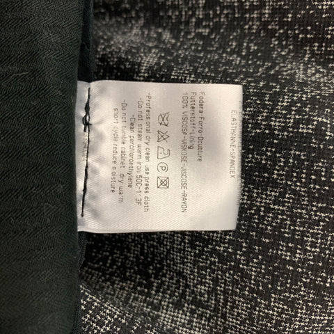 CALVIN KLEIN COLLECTION Size 38 Black & Grey Splattered Cotton Blend Notch Lapel Suit