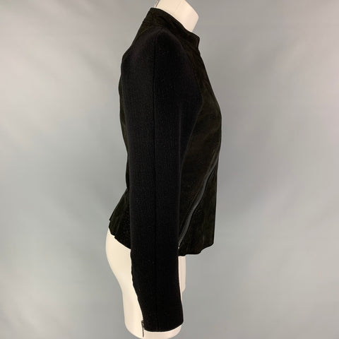HAIDER ACKERMANN Talla 4 Chaqueta raglán asimétrica de mezcla de lana virgen negra