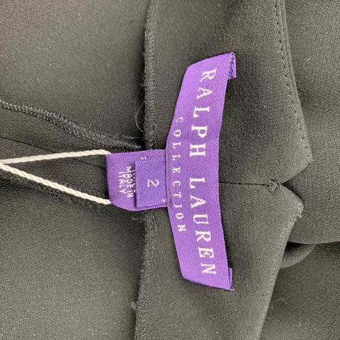 Collection RALPH LAUREN Pantalon habillé en soie noire taille 2