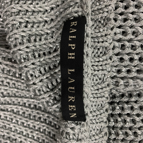 RALPH LAUREN Black Label Taille S Gilet tricoté en mélange d'acétate d'argent