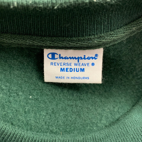 CHAMPION Taille M Sweat-shirt à col rond en coton graphique vert forêt