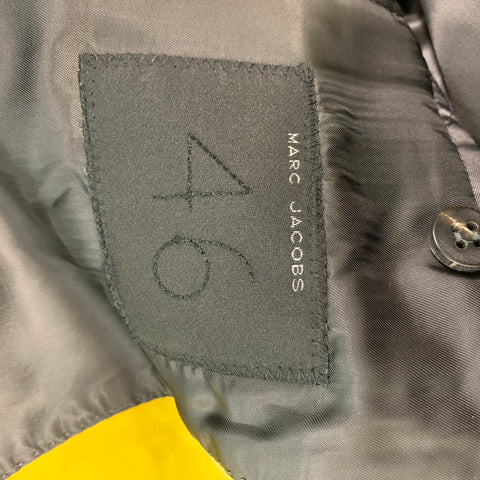 MARC JACOBS Size 36 Yellow Solid Cotton Velvet Peak Lapel Sport Coat