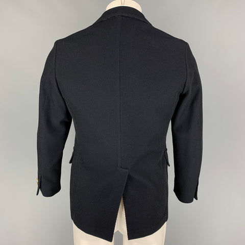 TOMORROWLAND Size 34 Black Wool Alpaca Notch Lapel Sport Coat