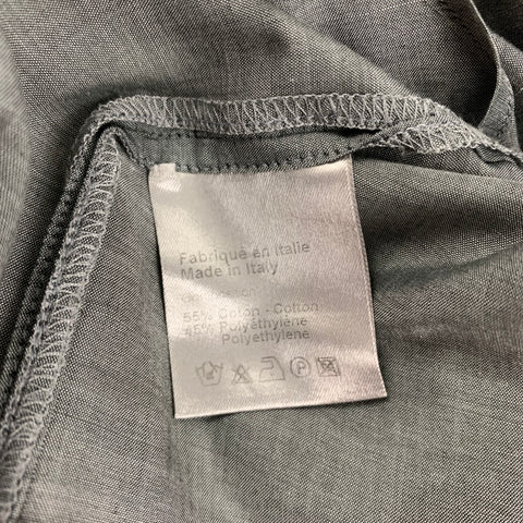 DIOR HOMME Size M Gray Cotton Polyurethane Epaulettes Short Sleeve Shirt