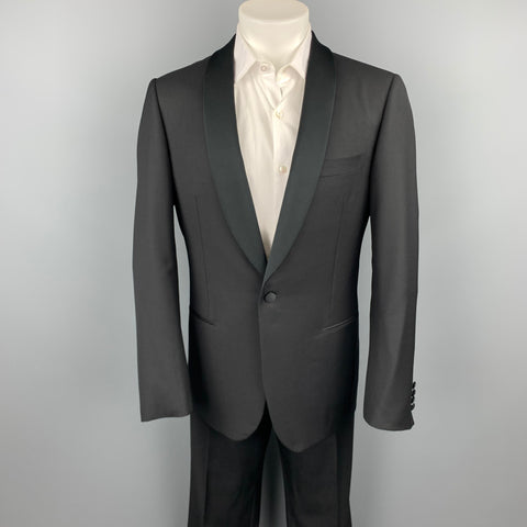 PAL ZILERI Cerimonia Size 40 Black Virgin Wool Shawl Collar Tuxedo