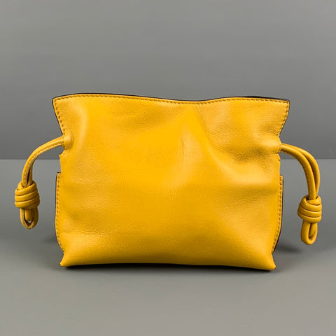 LOEWE Yellow Leather Flamenco Nano Clutch