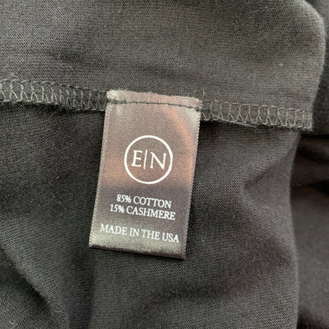 EN NOIR Size M Black Embroidery Cotton / Cashmere Crew-Neck T-shirt
