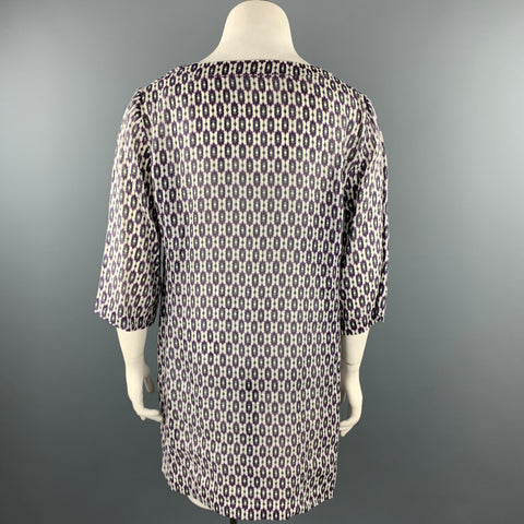 WEEK-END par MAX MARA Taille 16 Robe tunique Ikat Ramie multicolore