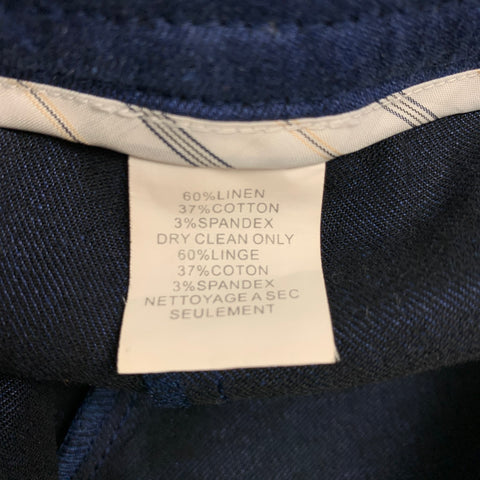 TRINA TURK Taille 28 Pantalon décontracté taille haute en mélange de lin bleu