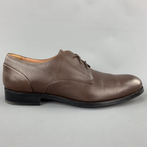 PAUL SMITH Taille 9 Chaussures à lacets en cuir marron massif