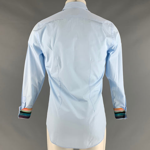 PAUL SMITH Size S Light Blue Cotton Spread Collar Long Sleeve Shirt