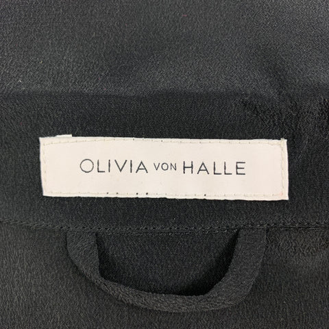 OLIVIA VON HALLE Size S Black Short Sleeve 2 Piece Pajama Set
