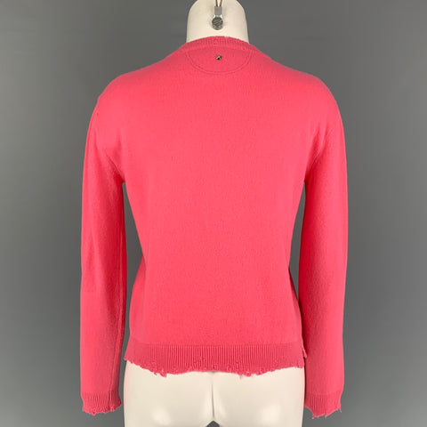 VALENTINO Size XS Pink Wool Cashmere Distressed Pink Is Punk Pullover