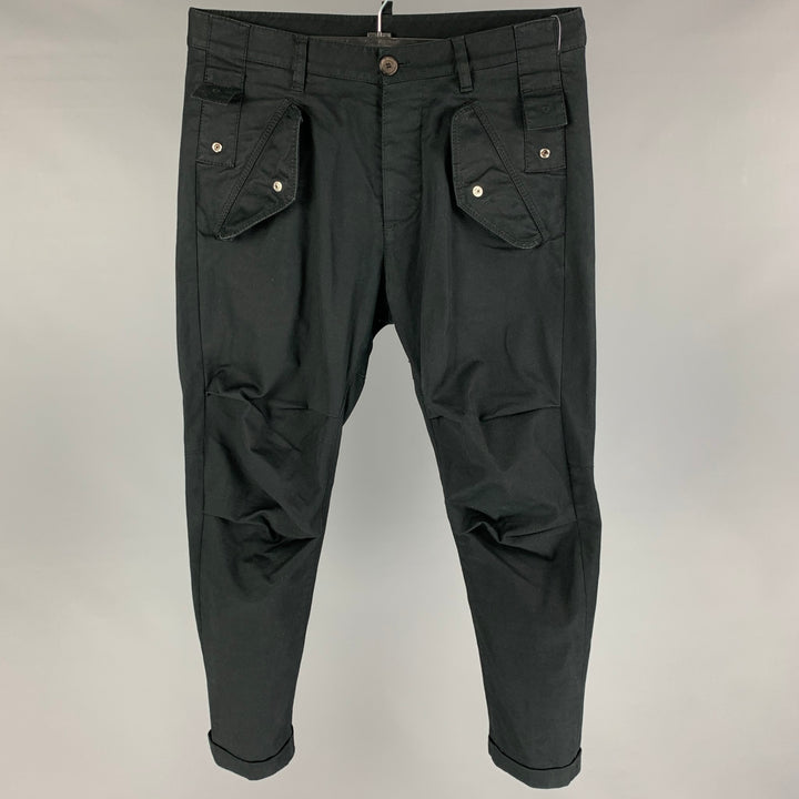 DSQUARED2 Size 30 Black Cotton Cropped Casual Pants