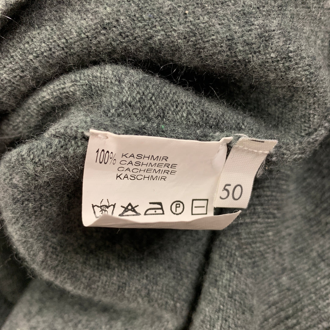 FIORONI Size M Grey Heather Cashmere V-Neck Pullover