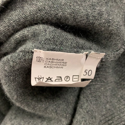 FIORONI Jersey con cuello en V de cachemira gris jaspeado talla M