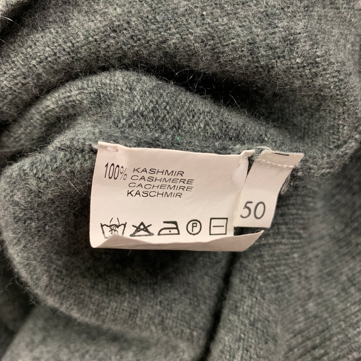 FIORONI Size M Grey Heather Cashmere V-Neck Pullover