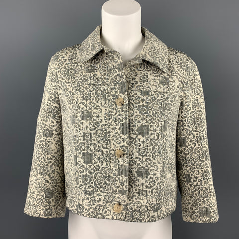 THEORY Size L Grey Tapestry Cotton / Polyester Buttoned Jacket