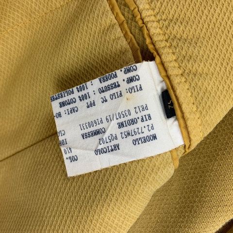PIOMBO Size 42 Mustard Textured Cotton Notch Lapel Sport Coat