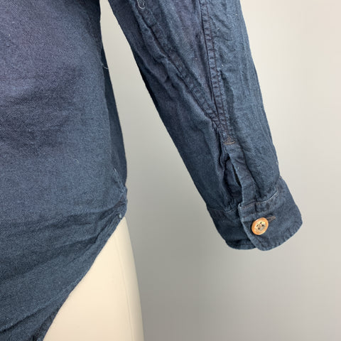 45rpm Size M Indigo Wash Dyed Cotton Button Down Long Sleeve Shirt