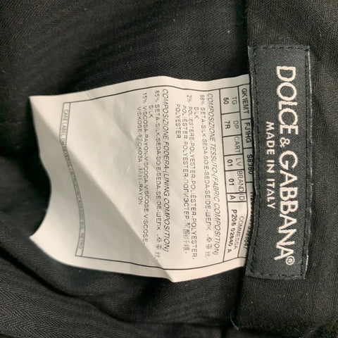 DOLCE & GABBANA Martini Size 40 Black White Polka Dot Silk Polyester 36 Tuxedo