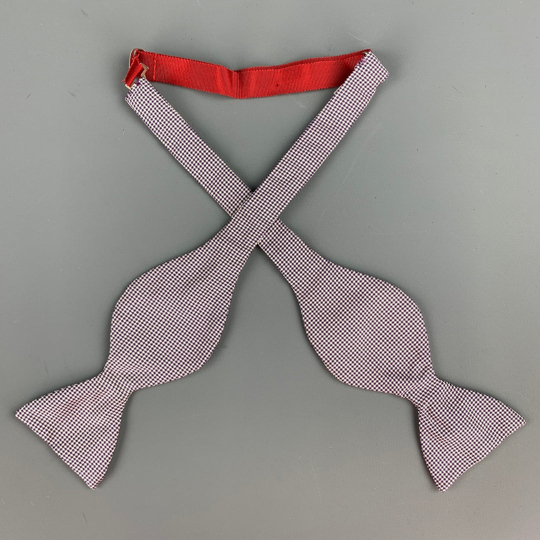 TURNBULL & ASSER Purple Houndstooth Silk Bow Tie