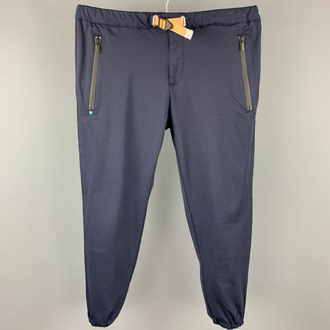 WHITESAND Size 34 Navy Cotton Blend Cuffed Casual Pants