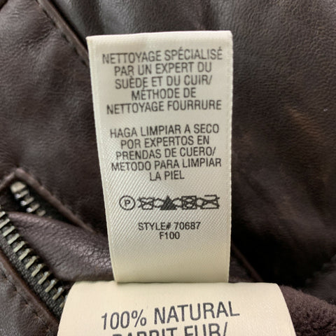 JUICY COUTURE Size L Brown Reversible Leather Zip Up & Snaps Vest