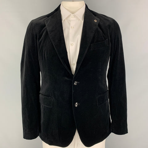 TAGLIATORE Taille 42 Manteau de sport en mélange de coton et velours noir régulier