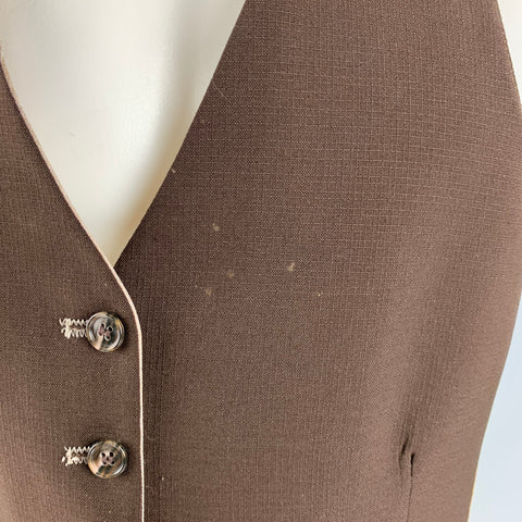 VINTAGE Size S Brown Tan Stripe Vest