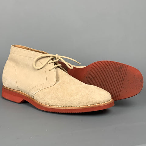 BRUNELLO CUCINELLI Camoscio Size 8.5 Stone Suede Ankle Boots