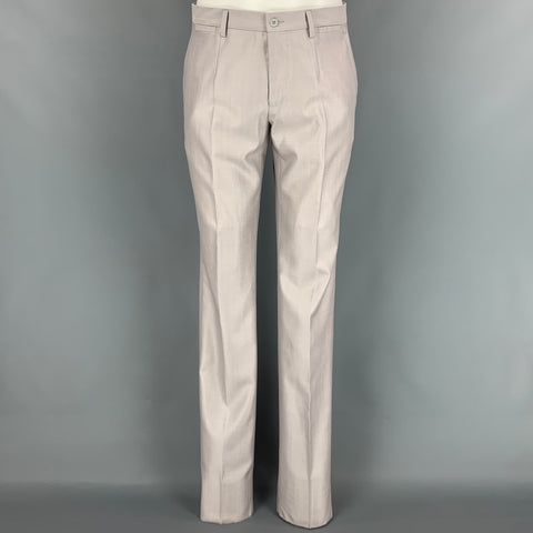 DOLCE & GABBANA Martini Size 36 Long Light Grey Wool / Silk 3 Piece Suit