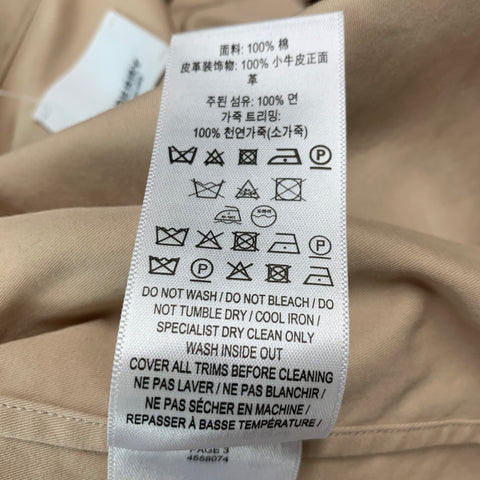 BURBERRY Size S Tan Cotton Half Zip Long Sleeve Shirt