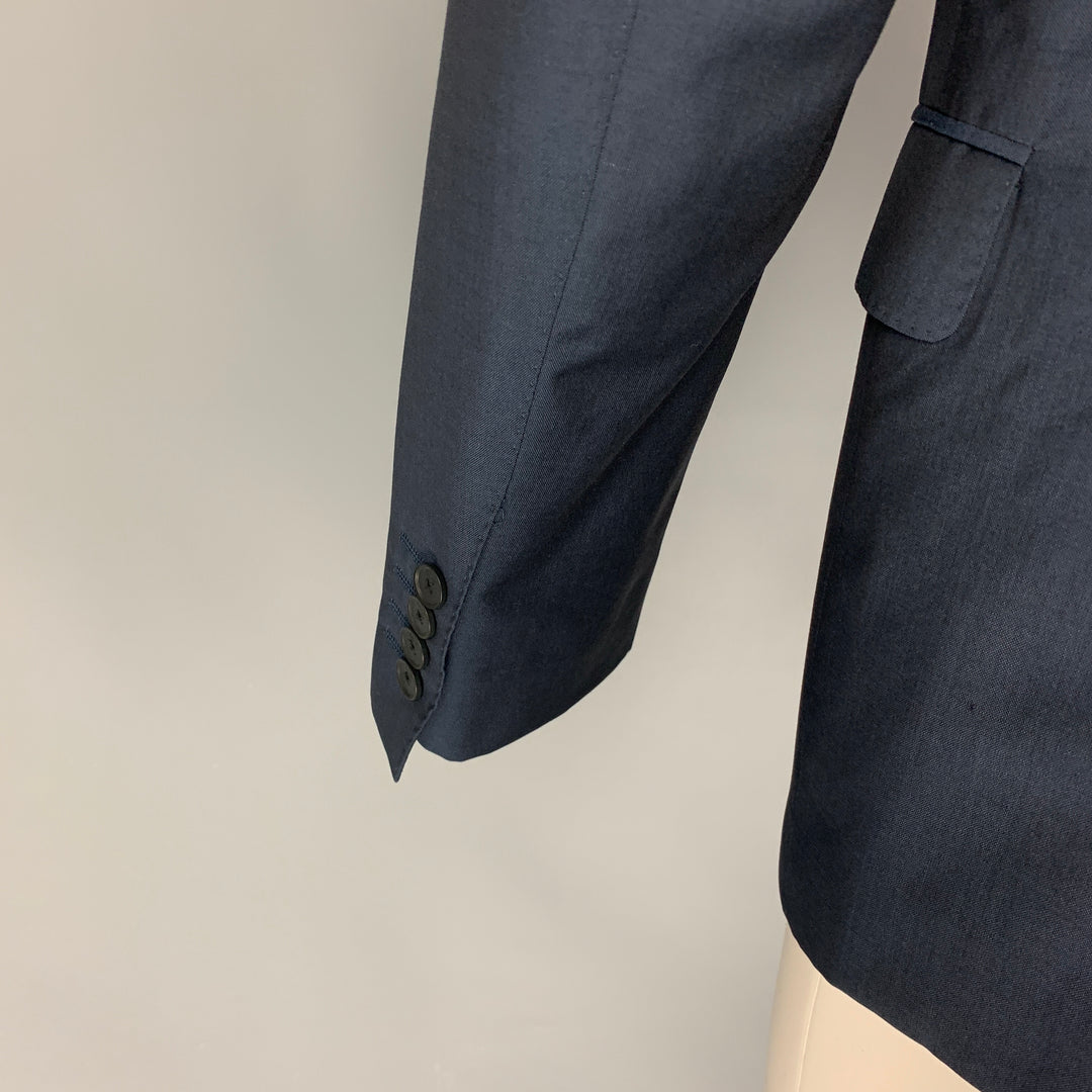 PAUL SMITH Size 40 Regular Steel Blue Wool Mohair Sport Coat