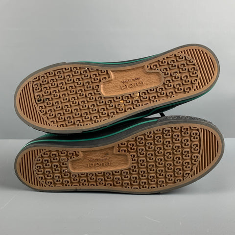 GUCCI Talla 9 Zapatillas bajas de nailon con monograma rojo verde