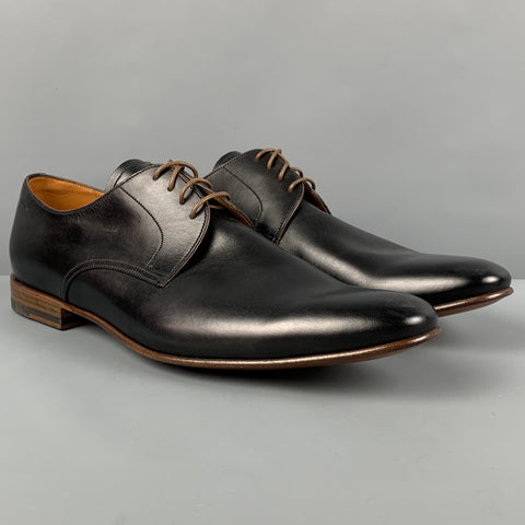 BALLY Size 12 Black Leather Lace Up Besty Shoes