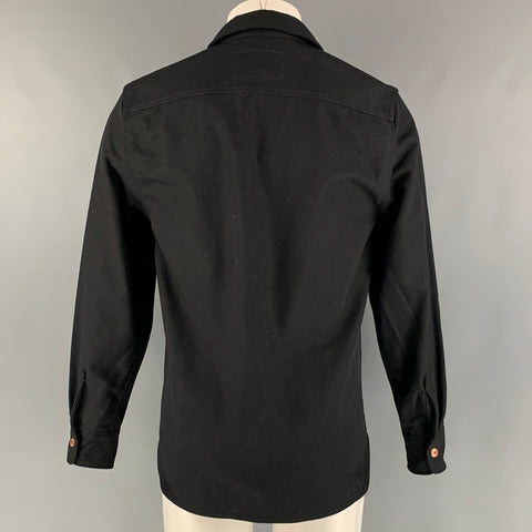 SIDNAW COMPANY Size M Black Solid Canvas Snaps Long Sleeve Shirt