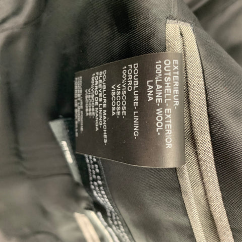 THE KOOPLES Size 40 Grey Black Wool Shawl Collar Suit